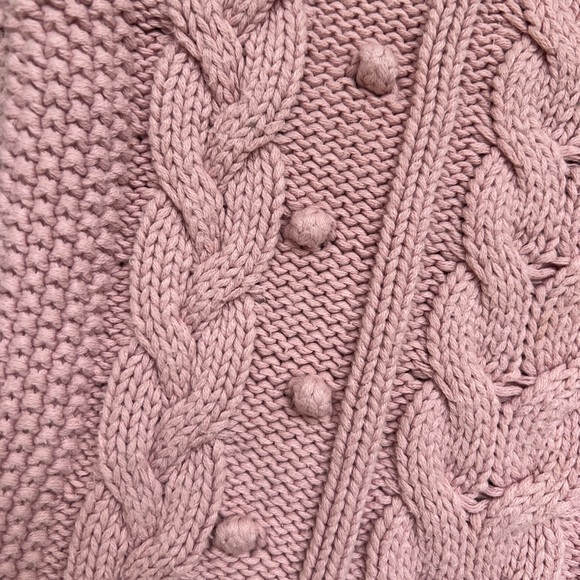 Pink Cable Knit Toddler Sweater - Picture 3 of 4